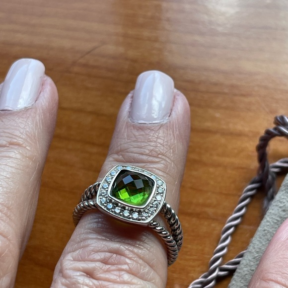 David Yurman Peridot & diamond ring - Picture 3 of 9
